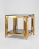 Журнальный столик 55*55 ГЭТСБИ золото стекло дым
