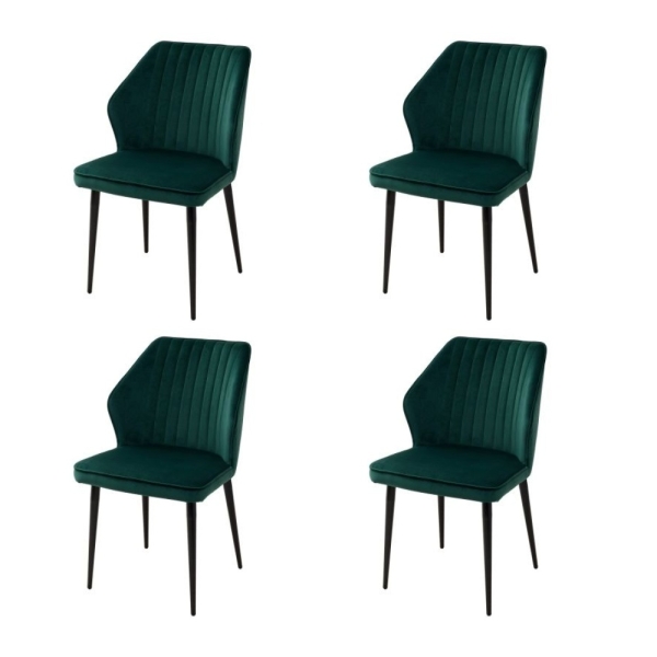 Стул SEATTLE-V зеленый #19 велюр, черный каркас