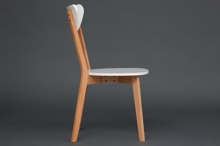 Стул жесткое сиденье MAXI (Макси) белый, натуральный Стул жесткое сиденье MAXI (Макси) белый, натуральный