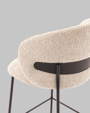 Стул полубарный Блейз букле капучино, каркас серо-коричневый