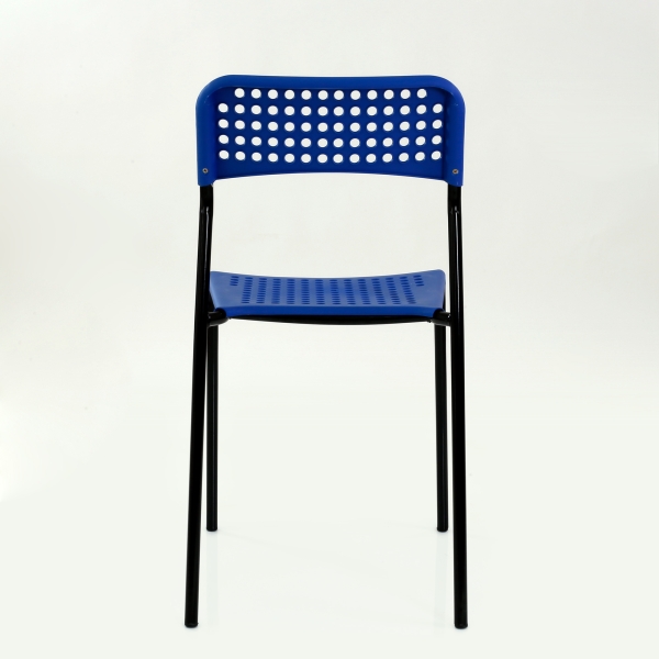 Стул UNO темн-синее сиденье, корпус черный стопируемый