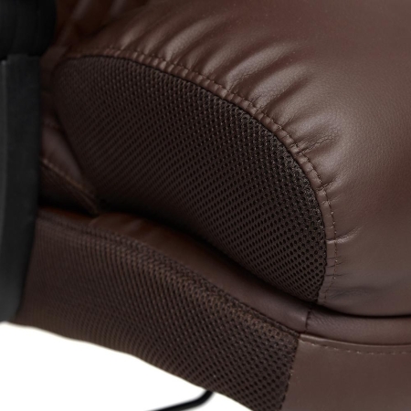 Кресло CHIEF экокожа и ткань, коричневый стеганный
