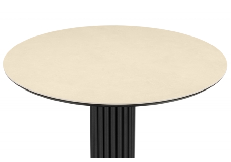 Керамический стол Кэмерон 90 okara light yellow, черный