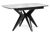 Стеклянный стол Риполь 140(180)х80 белый мрамор, черный
