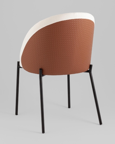 Стул обеденный Adelinde бежевый с коричневой экокожей