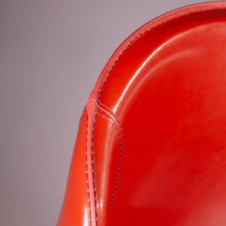 Полубарный стул Albert, кожа ретро красный