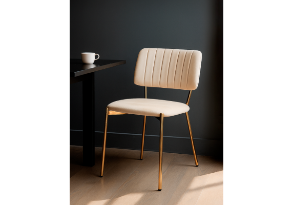 Стул на металлокаркасе Armond beige, gold Стул на металлокаркасе Armond beige, gold