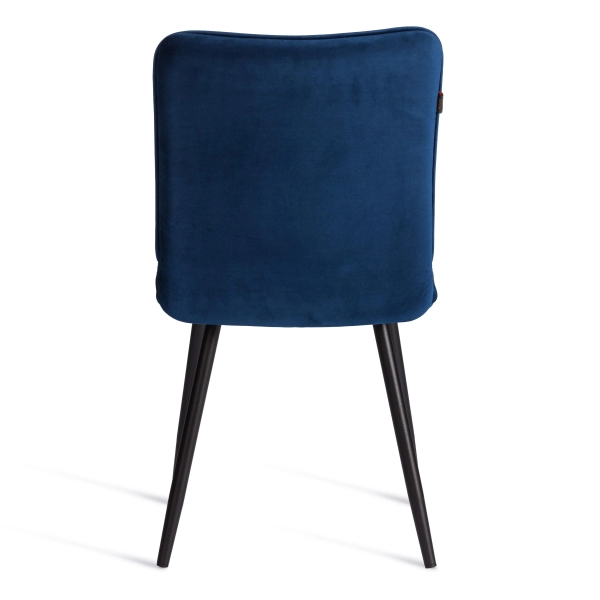 Стул обеденный Bari синий, велюр и металл, мягкое сиденье, без подлокотников Стул обеденный Bari синий, велюр и металл, мягкое сиденье, без подлокотников