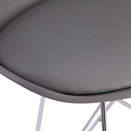 Стул TULIP IRON CHAIR (mod.EC-123) металл и пластик, 54.5*48*83.5 см, серый