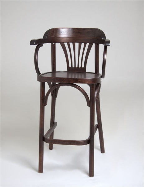 Полубарный деревянный стул Венский 650 темный тон с твердым сиденьем