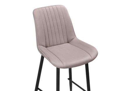 Полубарный стул Седа велюр латте, черный