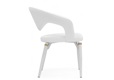 Стул на металлокаркасе Palma white, white and gold