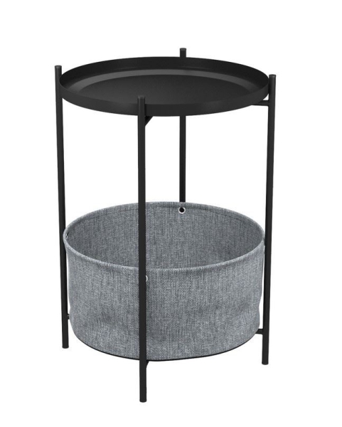 Стол журнальный "Берген" рогожка 82/39, черный муар