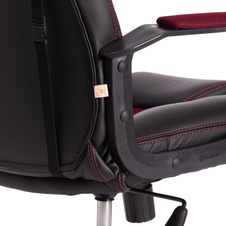 Кресло DRIVER экокожа и ткань, черный и бордо