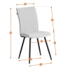 Стул обеденный Monte Carlo белый и серый, ткань и металл, мягкое сиденье, без подлокотников