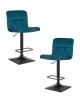 Набор 2 шт Стул барный DOMINIC, морской волны велюр (MJ9-99)