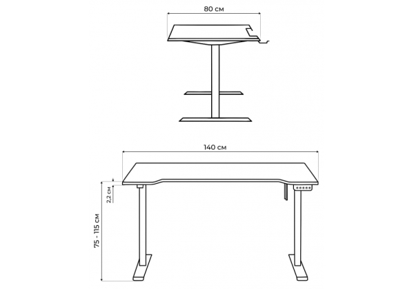 Компьютерный стол Маркос 140х80 зеленый, черный Компьютерный стол Маркос 140х80 зеленый, черный