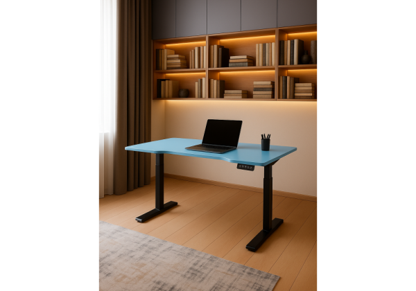 Компьютерный стол Маркос 140х80 голубой, черный Компьютерный стол Маркос 140х80 голубой, черный