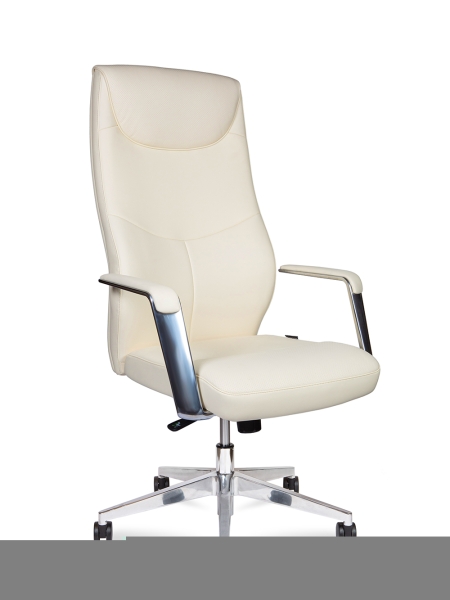 Кресло офисное Harvard коричневый, экокожа и металл, мягкое сиденье, с подлокотниками