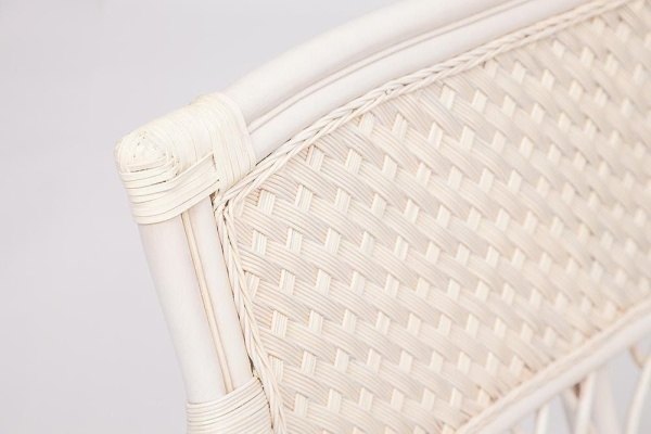 Комплект для отдыха "ANDREA" (диван + 2 кресла + журн. столик со стеклом + подушки) белый, ткань рубчик, кремовый