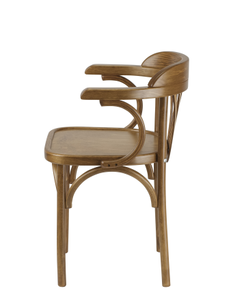 Деревянный стул Венский дуб медовый с твердым сиденьем с дугами назад