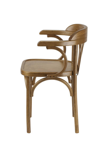 Деревянный стул Венский дуб медовый с твердым сиденьем с дугами назад