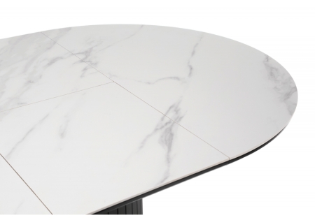 Керамический стол Лорен 100(140) snow white, черный