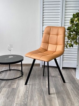 Стул CHILLI-Q SQUARE Oracul 542 темно-желтый, экокожа PU, черный каркас