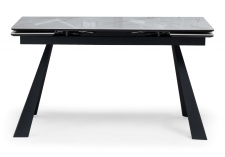 Керамический стол Маунт 140x80 белый мрамор, черный кварц, черный