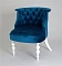 Деревянное кресло Бархат королевски-синее с белыми ножками