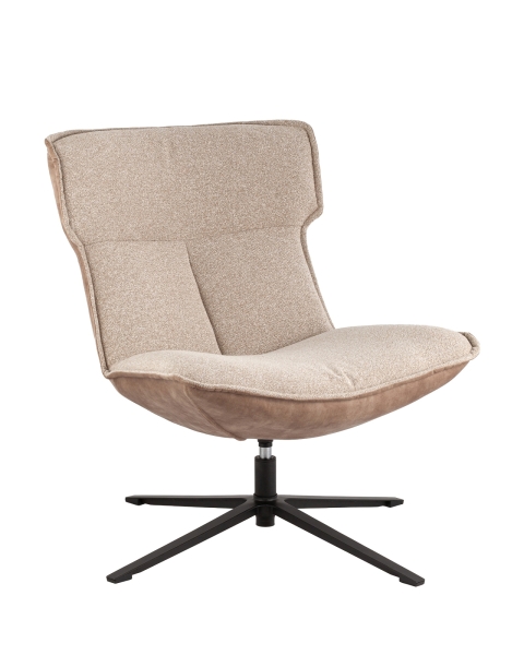 Кресло лаунж Sway бежевый с коричневым