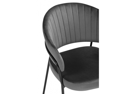 Стул на металлокаркасе Лео темно-серый (H-15), черный