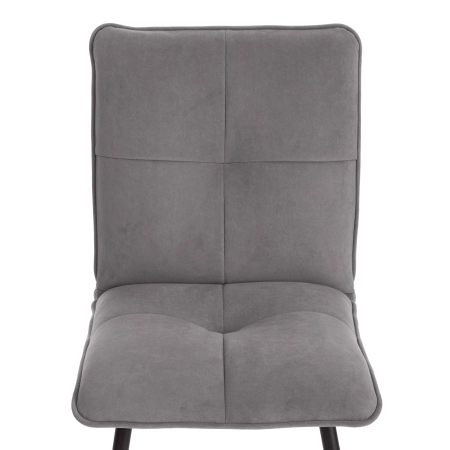 Стул обеденный Sweet серый, флок и металл, мягкое сиденье, без подлокотников