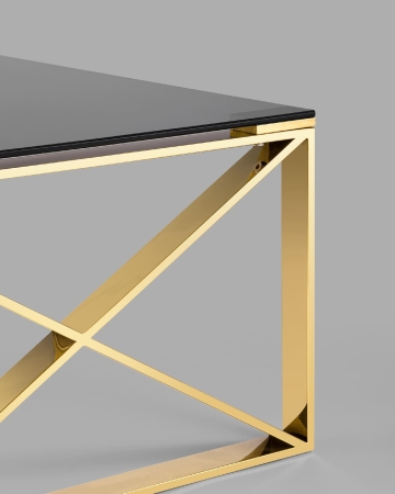 Журнальный стол 120*60 КРОСС золото стекло дым