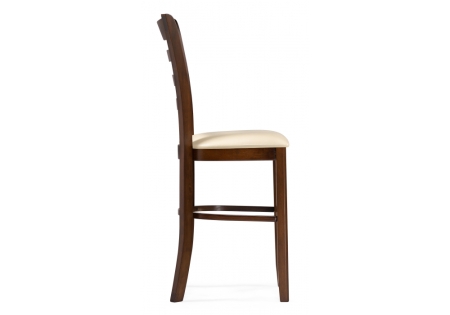 Барный стул Pola темный дуб, кремовый Барный стул Pola темный дуб, кремовый