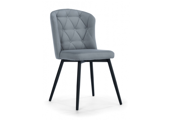 Стул на металлокаркасе Алиссум светло-серый, черный Стул на металлокаркасе Алиссум светло-серый, черный