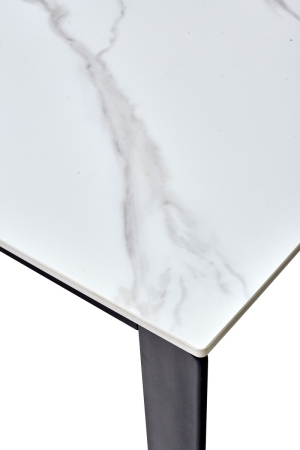 Стол CORNER 120 SINTERED STONE WHITE MARBLE, BLACK