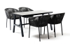 "Рио" обеденная группа на 4 персоны, стол HPL "серый гранит", цвет серый