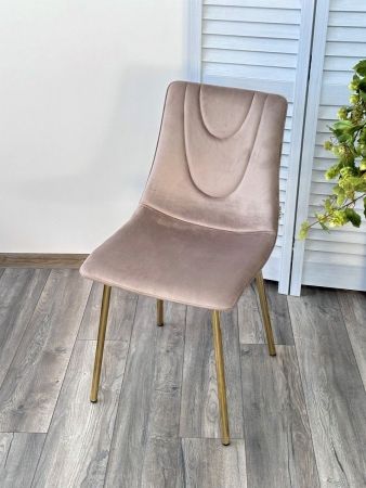 Стул ELLI BLUVEL-40 бежевый велюр, золотой каркас