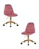 Набор 2 шт Офисное кресло для персонала MONTY GOLD, розовый велюр (MJ9-32)