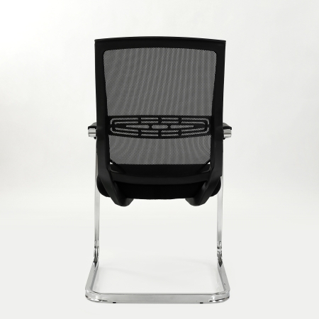 Кресло K-801 черная ткань, черная сетка, на полозьях