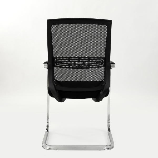 Кресло K-801 черная ткань, черная сетка, на полозьях