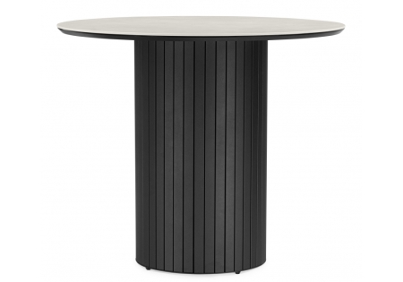 Керамический стол Гравент 90 carmen light grey, черный