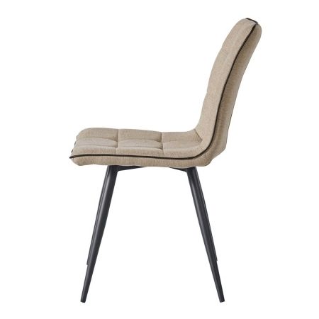 Стул SKY 6800-1 бежевый JJ12-18, черный кант PU, черный металл