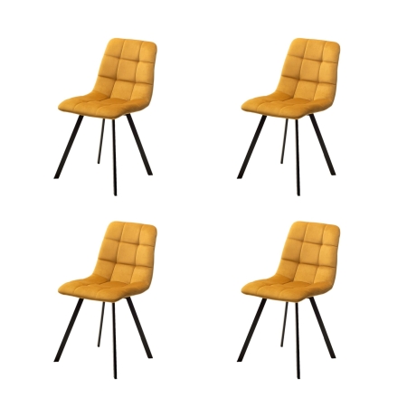 Стул CHILLI SQUARE BLUVEL-68 желтый велюр, черный каркас