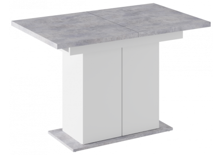 Стол деревянный Carla белый, цемент светлый