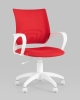 Кресло офисное ST-BASIC-W TopChairs красная ткань крестовина белый пластик