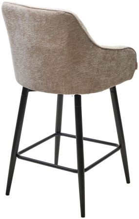 Полубарный стул ERYK 180 градусов поворот, бежевый, шенилл, черный каркас (H=67)