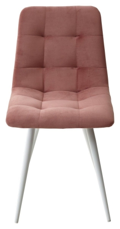 Стул CHILLI-Q розовый #15 велюр, белый каркас