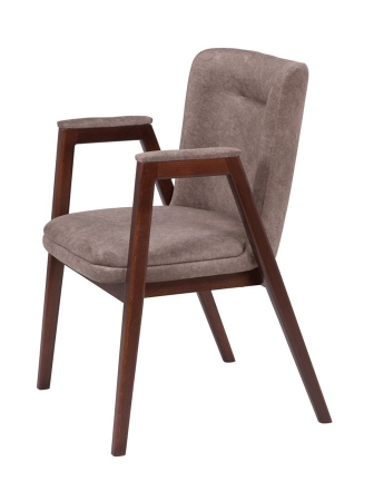 Кресло "Монд" темное дерево и коричневый, дерево и ткань